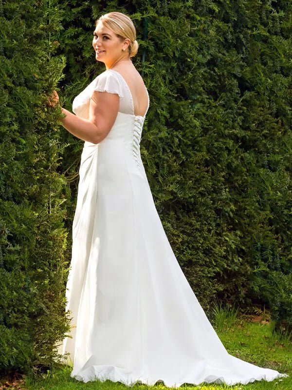 Robe de mariée sirène femme ronde sale