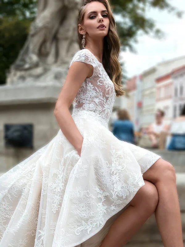 Robe mariée asymétrique courte hotsell