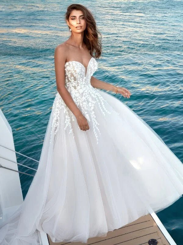 Robe de Mariée Glamour Sans Bretelles - Vue principale