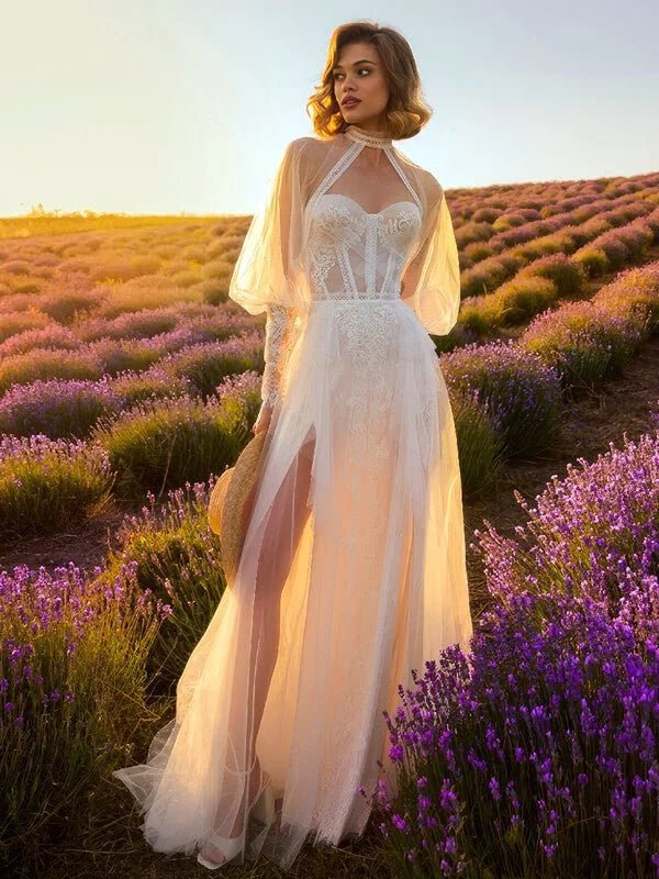 Robe de Mariée Bohème Fendue - Vue principale