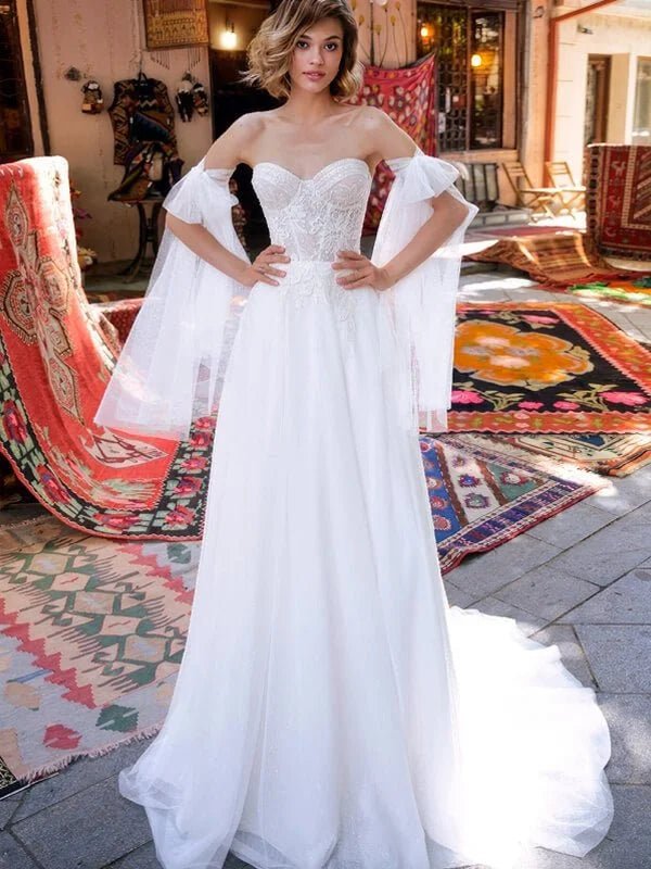 Robe de Mariée Bohème Fleurie - Vue principale