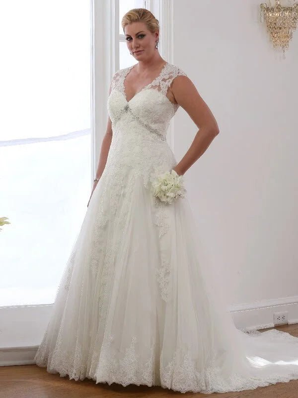 Robe de Mariee Champetre et Vintage Grande Taille