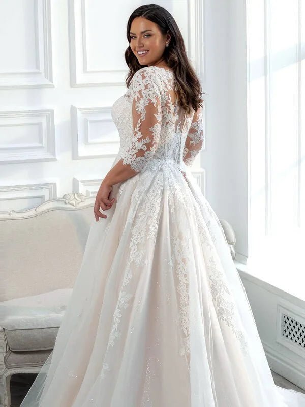 Robe de mariée champetre femme ronde