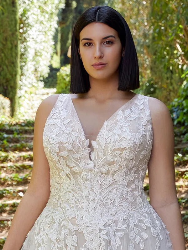 Robe de Mariée dos en V Grande Taille