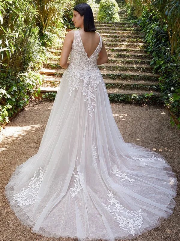Robe de Mariée dos en V Grande Taille