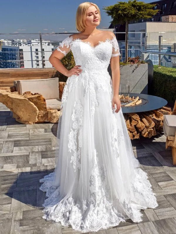 Robe de Mariée Élégante Grande Taille - Vue principale