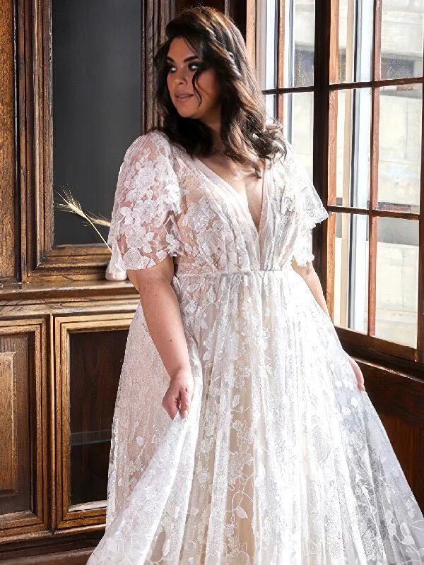 Robe de Mariée en Dentelle Curvy