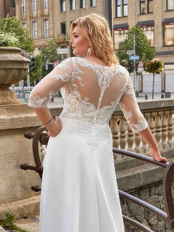 Robe de Mariée en Mousseline Grande Taille