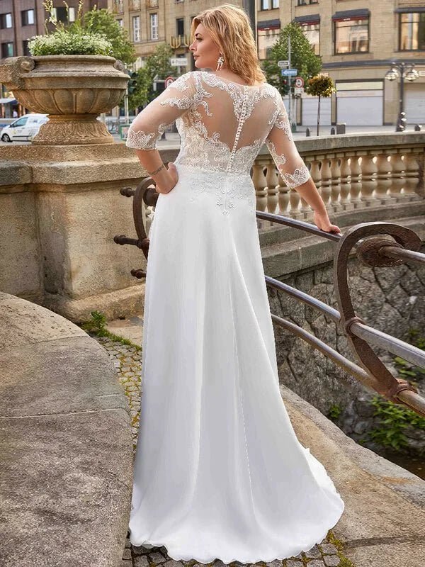 Robe de Mariée en Mousseline Grande Taille