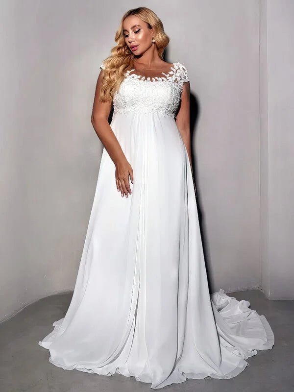 Robe de Mariée en Mousseline pour Femme Enceinte - Vue principale