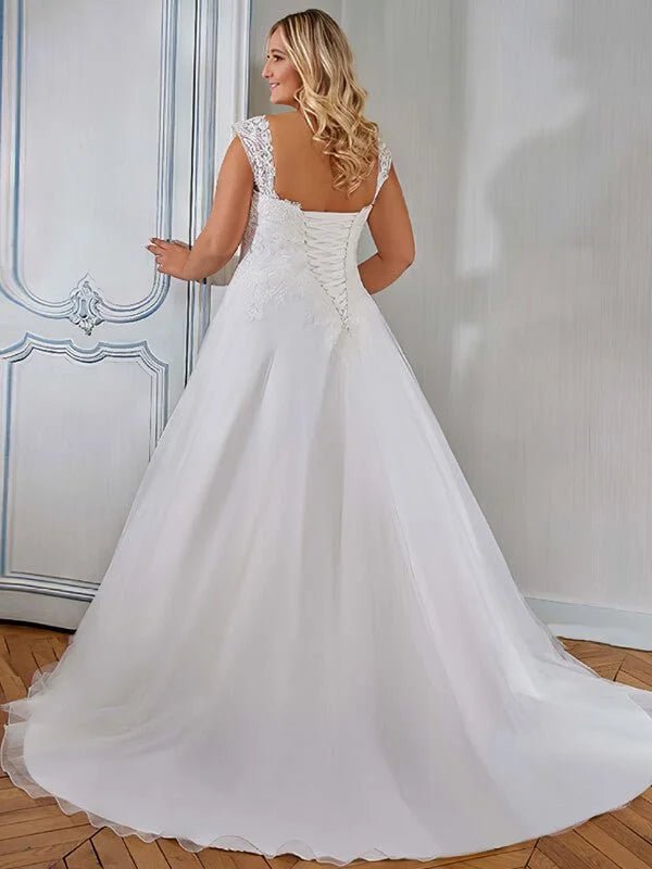 Robe de Mariée Femme Ronde Bustier