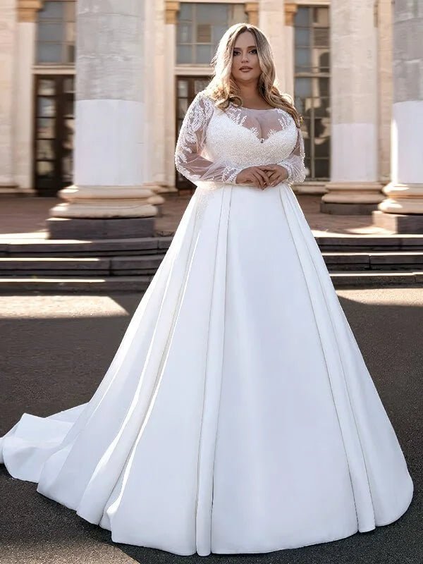 Robe de Mariée Femme Ronde Grande Taille - Vue principale