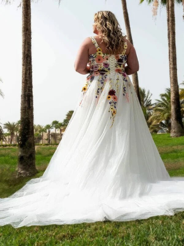 Robe de Mariée Fleurie Grande Taille