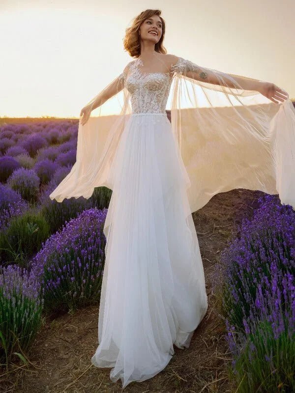 Robe de Mariée Fluide Bohème - Détail du tissu