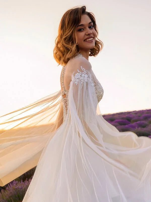 Robe de Mariée Fluide Bohème - Détail du tissu