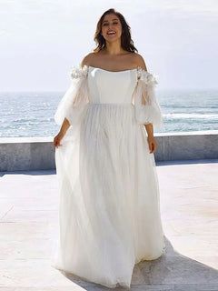 Robe de Mariee Fluide Femme Ronde