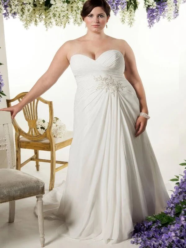 Robe de Mariée Fluide Grande Taille