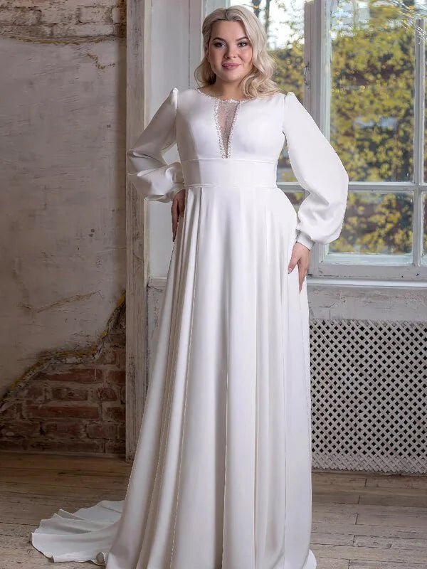 Robe de Mariée Grande Taille Mousseline - Vue principale