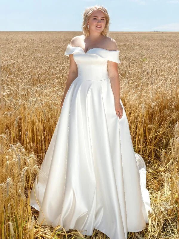 Robe de Mariée Grande Taille Satin - Vue principale