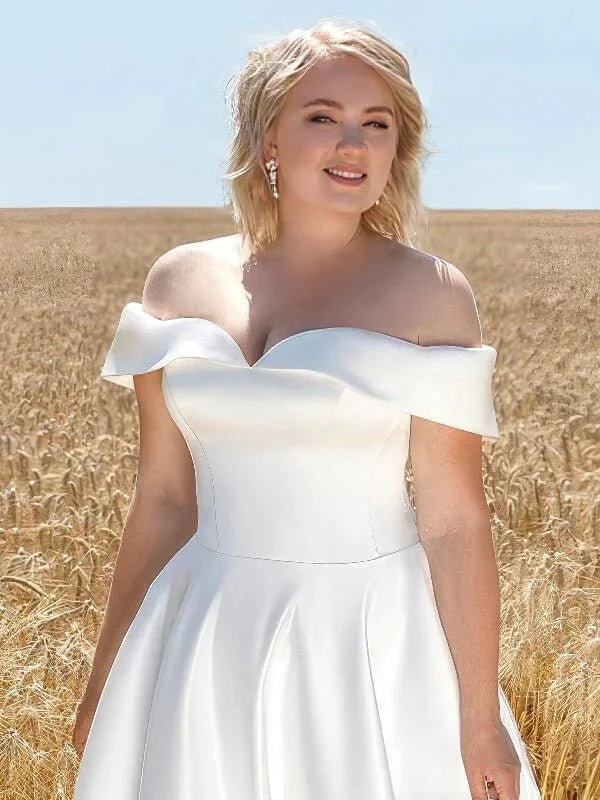 Robe de Mariée Grande Taille Satin - Vue principale