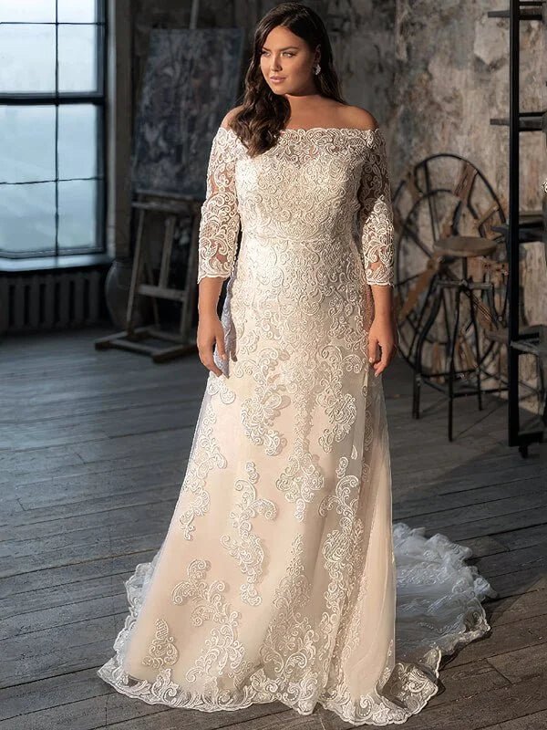 Robe de mariée hiver grande taille - Vue principale
