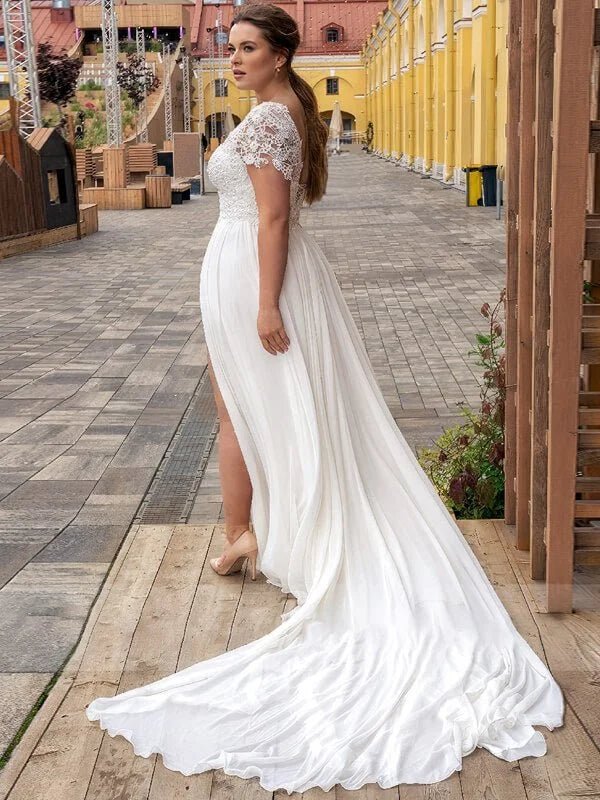 La plus longue traine de robe de mariée sale