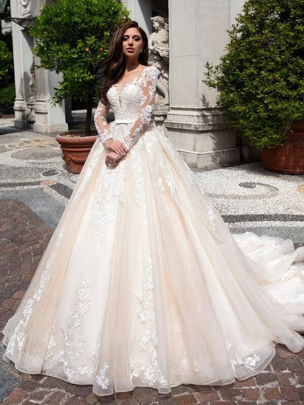 Robe de mariée manche longue