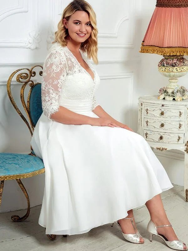 Robe de mariée mousseline grande taille - Vue principale