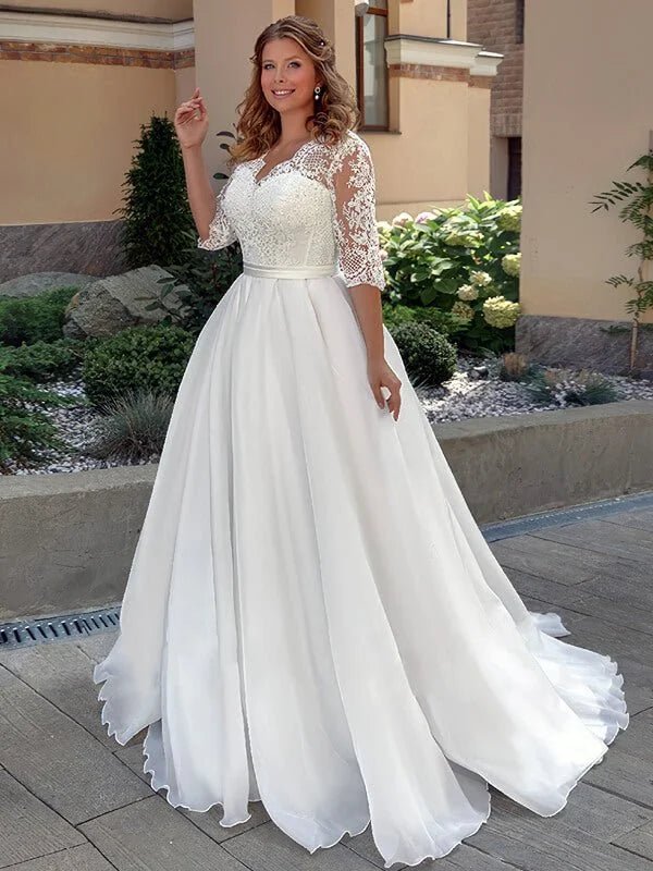 Robe de mariée organza grande taille