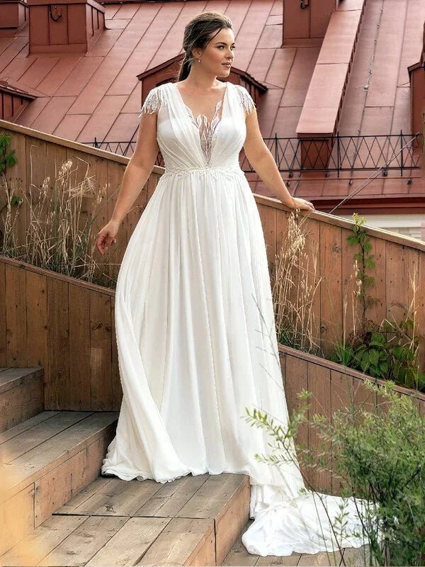 Robe de Mariée pas Cher pour Femme Ronde - Vue principale