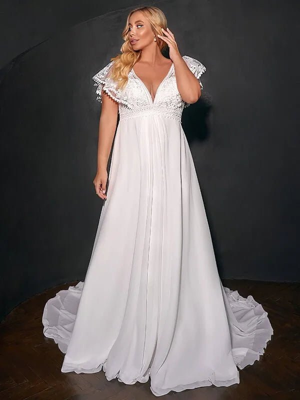 Robe de Mariée pour Femme Enceinte en Mousseline