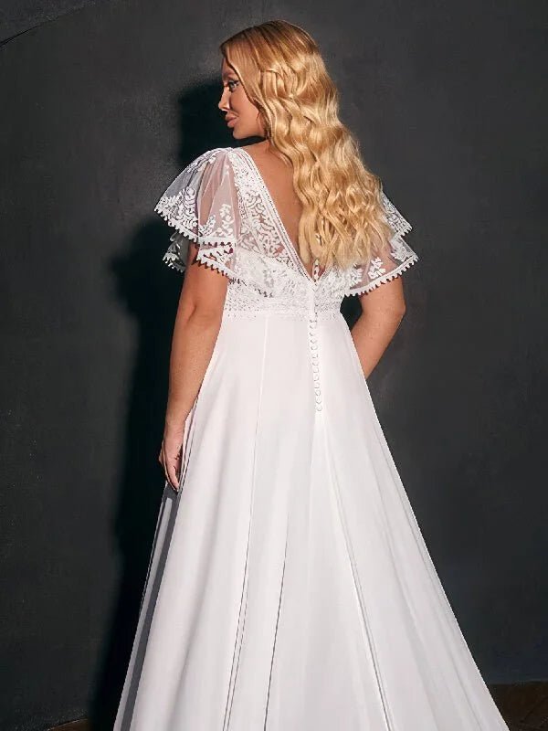 Robe de Mariée pour Femme Enceinte en Mousseline