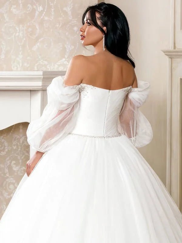 Robe de Mariée Princesse Manches Bouffantes