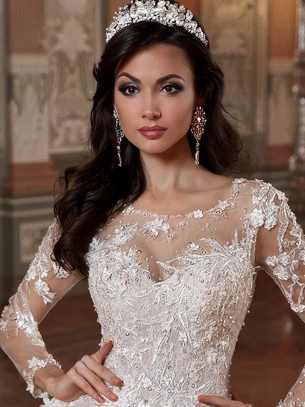 Robe de Mariée Princesse Manches Longues