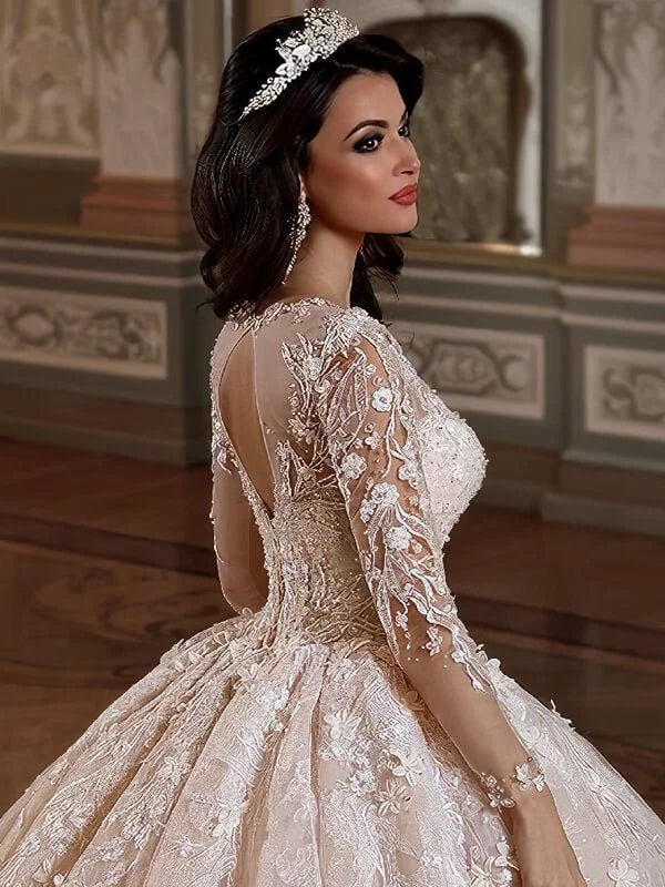 Robe de Mariage Princesse Manches Longues