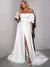 Robe de Mariée Satin Col Bateau