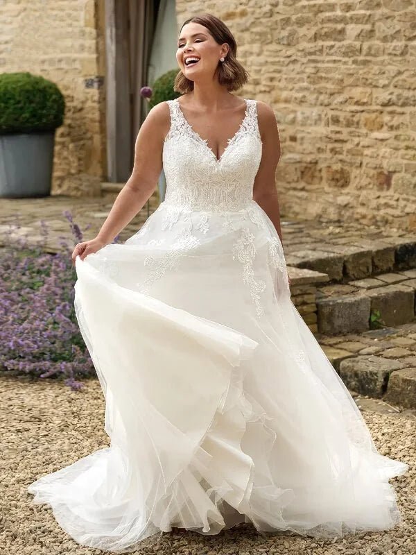 Robe de Mariée Simple Femme Ronde - Vue principale