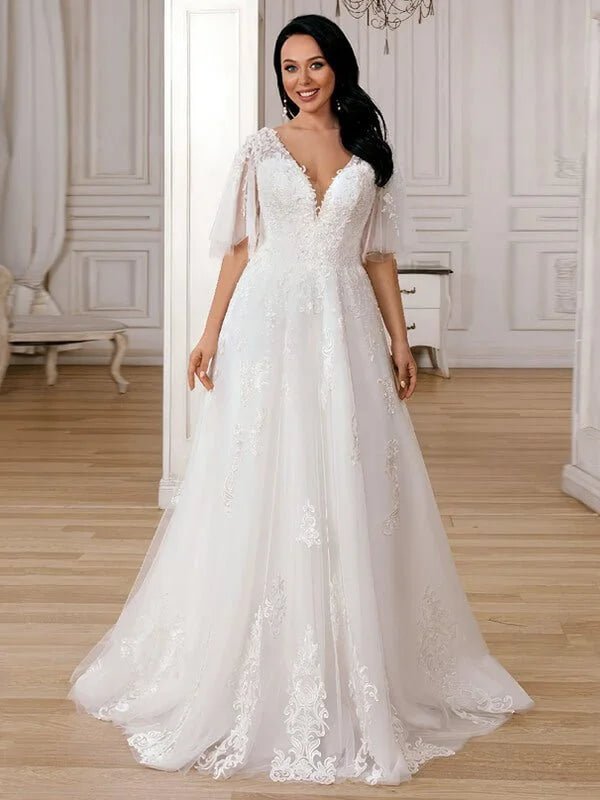 Robe de Mariée Simple pour Femme Ronde | MARIAGE ÉTERNEL