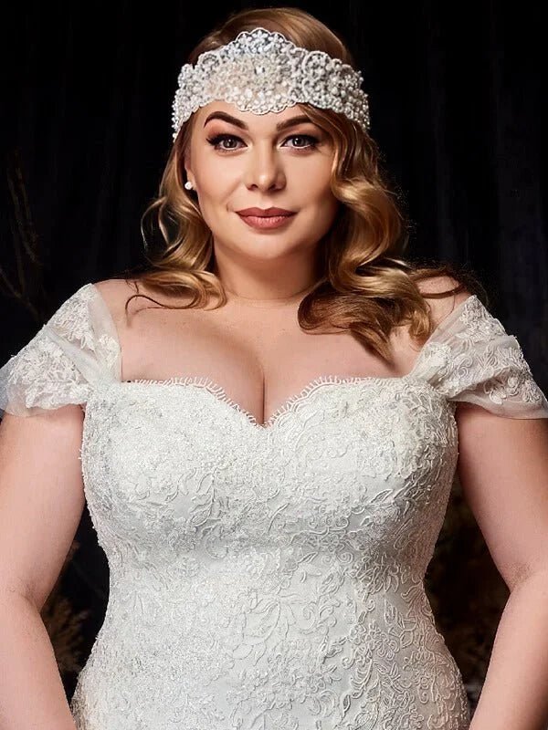 Robe de Mariée Sirène en Dentelle Grande taille