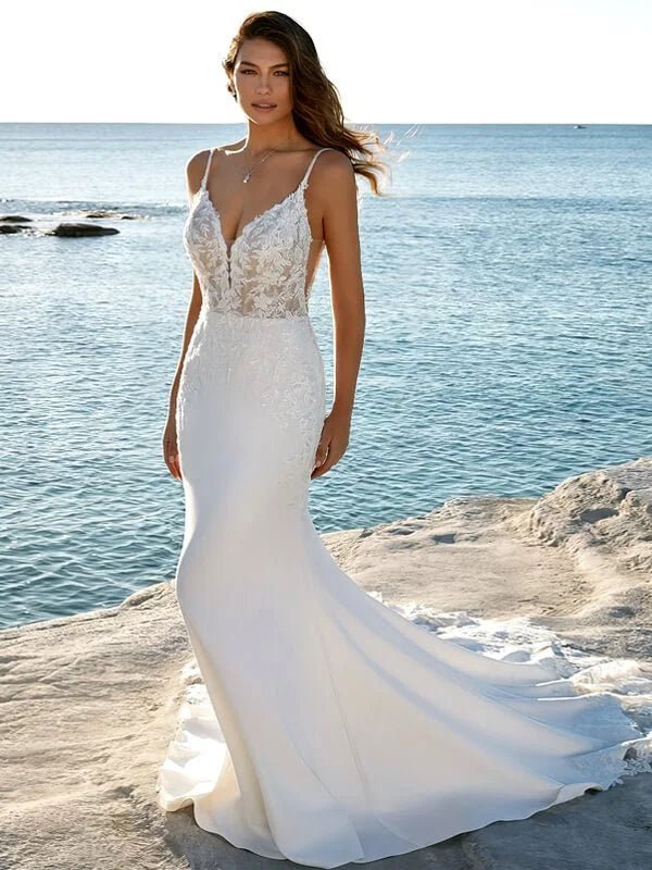 Robe de Mariée Sirène Satin Chic - Vue principale
