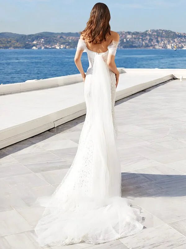Robe de Mariée Sirène Transparente - Vue de côté