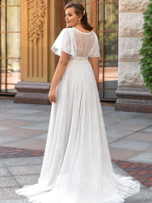 Robe de mariée empire grande taille sale