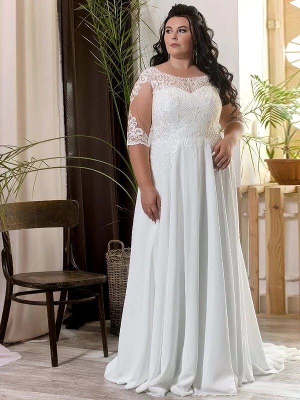 Robe Longue Mariage Femme Ronde - Vue principale