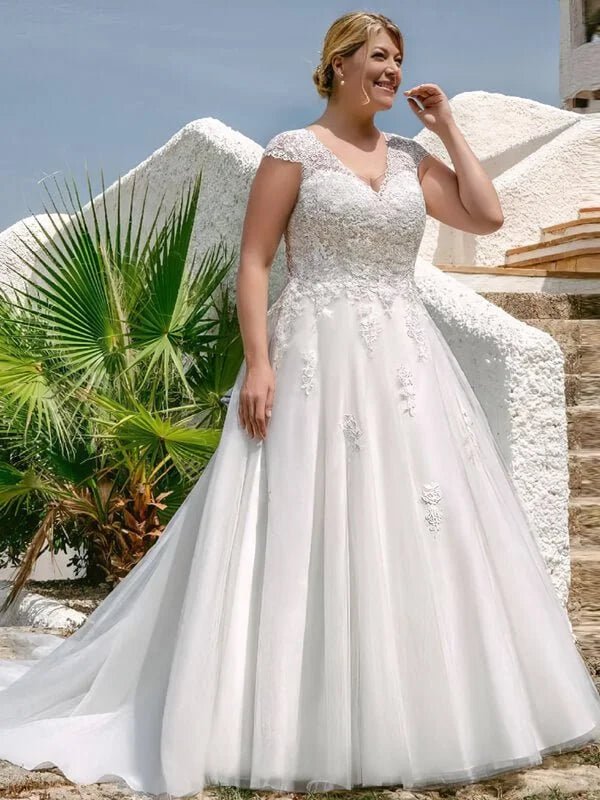 Robe Mariée Grande Taille Dentelle - Vue principale