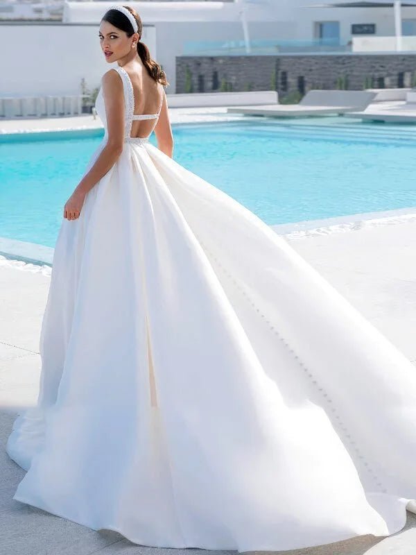 Satin Robe Mariage Bohème Chic