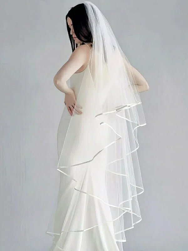 Voile de mariée à bordure fine