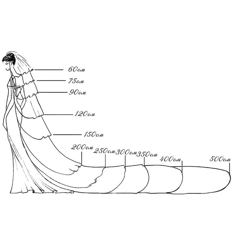 Voile de mariée à bordure fine